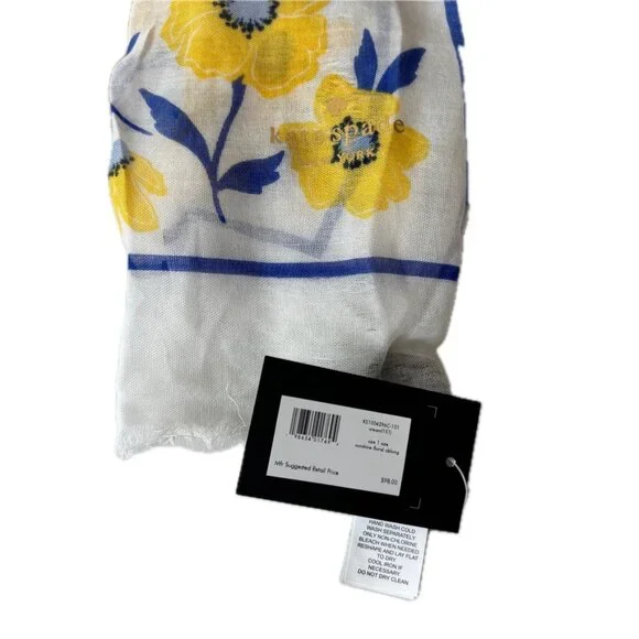Kate Spade New York Women's Oblong Floral Lightweight Scarf Shawl NWT $98